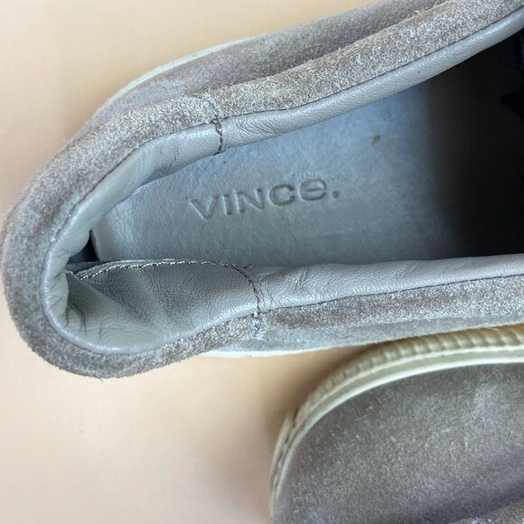 Vince Slip On Leather Sneakers Taupe Suede - Size 9.5 - Picture 4 of 10